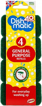 Libman Dish Matic General Purpose Refills For Everyday Washing Up 4Τεμ