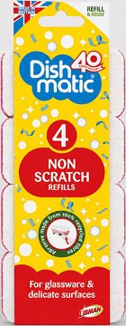 Libman Dish Matic Non Scratch Refills For Glassware & Delicate Surfaces 4Τεμ