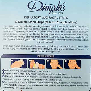 Dimples Ταινίες Κρύο Κερί Για Πρόσωπο Με Ευαίσθητο Δέρμα 20Τεμ