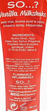 So Vanilla Milkshake Body Mist 100ml