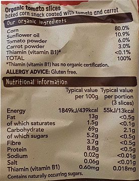 Organix Organic Melty Tomato Slices 20g