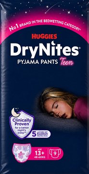 Huggies Dry Nites Pyjama Pants Teen Girl Age 13+ 9Pcs