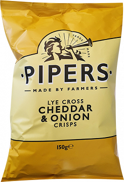 Pipers Lye Cross Cheddar & Onion Crisps 150g