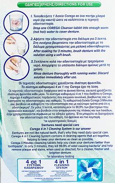 Corega 3 Minutes Daily Cleansing Tablets For Dentures 36Pcs