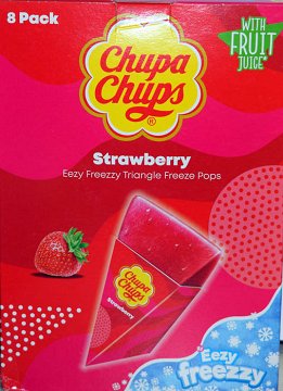 Chupa Chups Strawberry Ice Lollies To Freeze With Fruit Juice 8x62ml