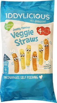 Kiddylicious Cheesy Veggie Straws Χωρίς Γλουτένη 4x12g