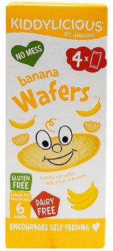 Kiddylicious Banana Wafers Χωρίς Γλουτένη 4x4g