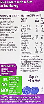 Kiddylicious Blueberries Wafers Χωρίς Γλουτένη 4x4g