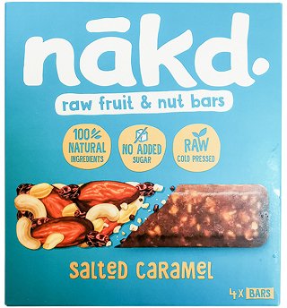 Nakd Salted Caramel Raw Fruit & Nut Bars 4x35g
