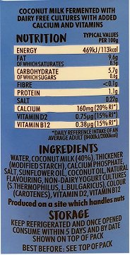 Koko Dairy Free Coconut Greek Style Yogurt 400g