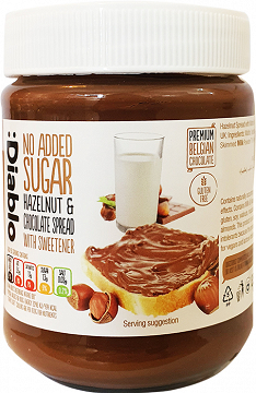 Diablo Hazelnut & Chocolate Spread No Added Sugar 350g