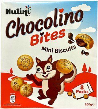 Nutini Chocolino Bites Mini Biscuits With Chocolate Filling 8Pcs 200g