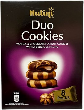 Nutini Duo Cookies Βανίλια Σοκολάτα Γεμιστά 8Τεμ 240g