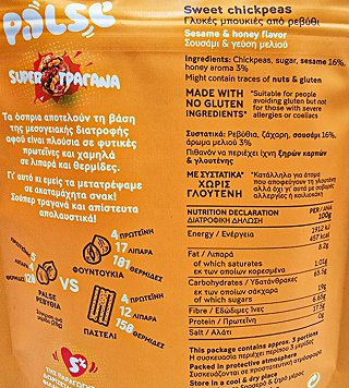 Palse Γλυκές Μπουκιές Από Ρεβύθι Σουσάμι & Μέλι  85g