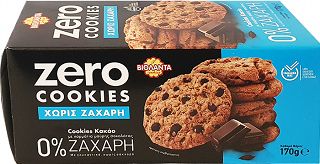 Βιολάντα Zero Cookies Κακάο Με Κομμάτια Μαύρης Σοκολάτας Χωρίς Ζάχαρη 170g