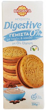 Violanta Digestive Biscuits Filled With Tahini Cocoa Cream 0% Sugar 200g