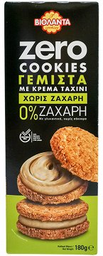 Βιολάντα Zero Cookies Γεμιστά Με Κρέμα Ταχίνι Χωρίς Ζάχαρη 180g