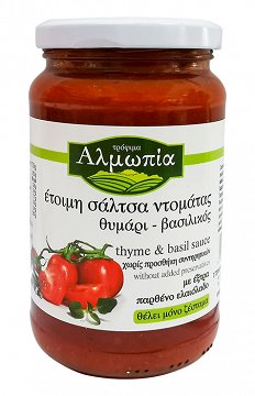 Αλμωπία Έτοιμη Σάλτσα Ντομάτας Θυμάρι Βασιλικός 360g