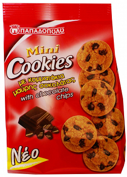 Papadopoulos Mini Cookies With Chocolate Chips 70g
