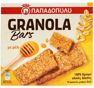 Papadopoulos Granola Bar With Honey 5x42g