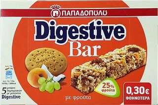Παπαδοπούλου Digestive Bar Με Φρούτα 5x28g