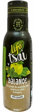 Life Tsai Balance Πράσινο & Matcha Τσάι Πράσινο Μήλο & Δυόσμο 0% Ζάχαρη 500ml
