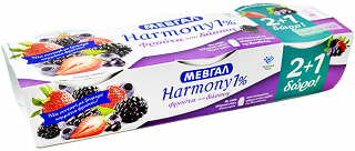 Mevgal Harmony Yoghurt Forest Fruts 1% 200g 2+1 Free