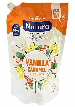 Papoutsanis Natura Vanilla Caramel Κρεμοσάπουνο Ανταλλακτικό 750ml