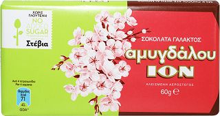 Ion Chocolate With Almonds With Stevia Gluten Free 60g