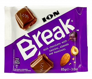 Ion Break Milk Chocolate With Raisins Almonds Hazelnuts 85g