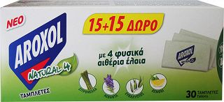 Aroxol Natural 4 Mosquito Repellent Tablets 15+15 Pcs Free