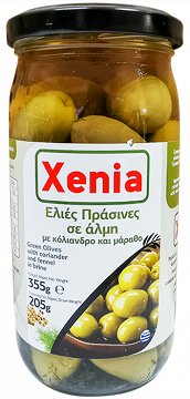 Xenia Ελιές Πράσινες Σε Άλμη Με Κόλιανδρο & Μάραθο 355g