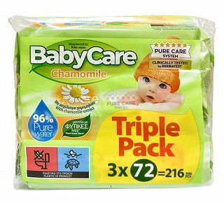 Baby Care Chamomile Wet Wipes 3x72Pcs Triple Pack