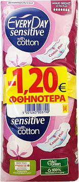 Every Day Sensitive Maxi Night Ultra Plus 18Τεμ -1,20€
