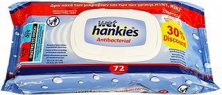 Wet Hankies Antibacterial Υγρά Μαντηλάκια 72Τεμ -30%