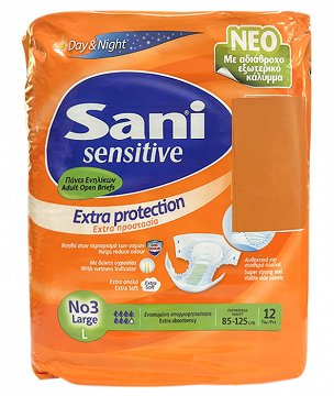 Sani Sensitive Πάνες Ενηλίκων No 3 Large 12Τεμ