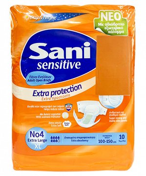Sani Sensitive Adult Open Briefs No 4 Extra Large 10Pcs