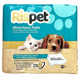 RisPet Absordent Pet Flooring Pads 60x60cm 14Pcs