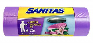 Sanitas Small Dustbin Bags Scented Purple 46X56cm 30Pcs