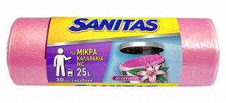 Sanitas Small Dustbin Bags Scented Pink 46X56cm 30Pcs