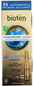 Bioten Hyaluronic Gold Replumping & Antiwrinkle Ampoules 7Pcs