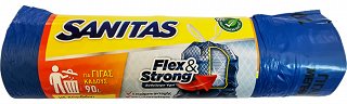 Sanitas Σακούλες Απορριμμάτων Flex & Strong 90L 75X80cm 10Τεμ