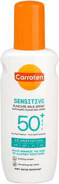 Carroten Sensitive Suncare Milk Spray 50+ Spf Water Resistant 200ml