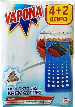 Vapona Moth Killer Odorless 4+2Pcs