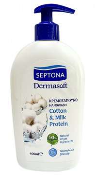 Septona Dermasoft Cotton And Milk Protein Κρεμοσάπουνο 400ml