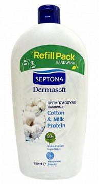 Septona Dermasoft Cotton And Milk Protein Κρεμοσάπουνο 750ml