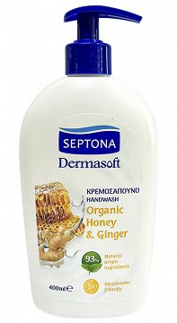Septona Dermasoft Organic Honey And Ginger Κρεμοσάπουνο 400ml