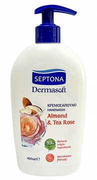 Septona Dermasoft Almond And Tea Rose Κρεμοσάπουνο 400ml