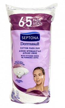 Septona Dermasoft Οβάλ Δίσκοι Βαμβακιού Ντεμακιγιάζ 65Τεμ