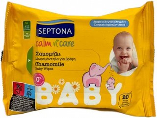 Septona Calm n Care Chamomile Wipes For Infants 20Pcs